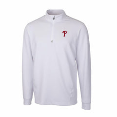 Philadelphia Phillies Cutter & Buck Traverse Stretch Quarter-Zip Pullover Top White