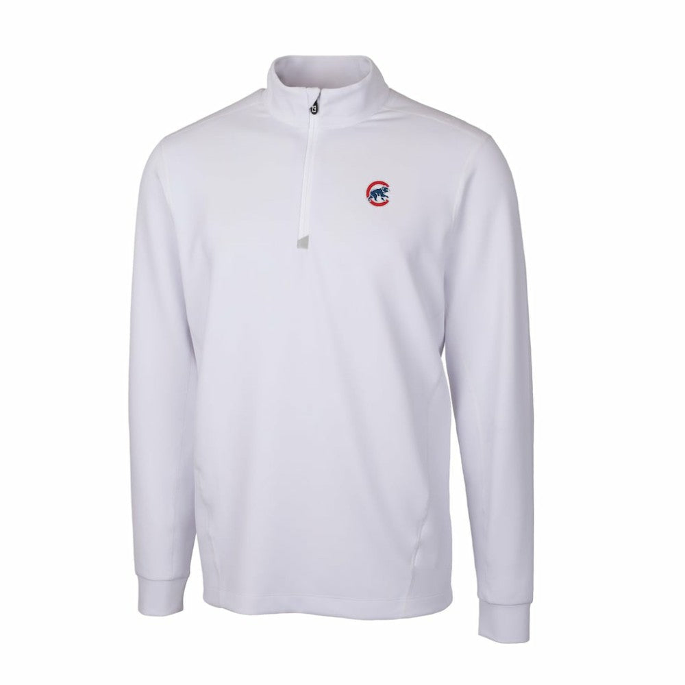 Chicago Cubs Cutter & Buck Traverse Stretch Quarter-Zip Pullover Top White