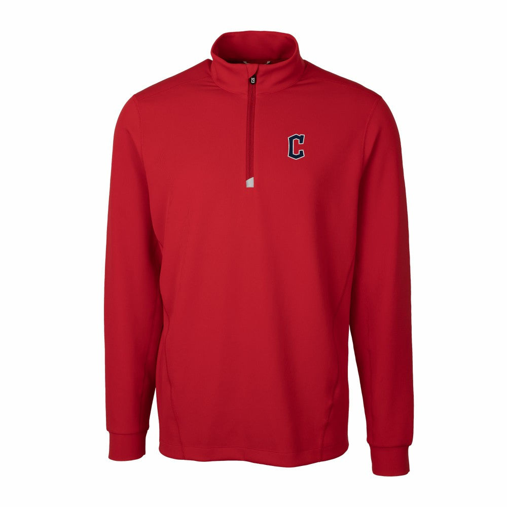 Cleveland Guardians Cutter & Buck Traverse Stretch Quarter-Zip Pullover Top Red