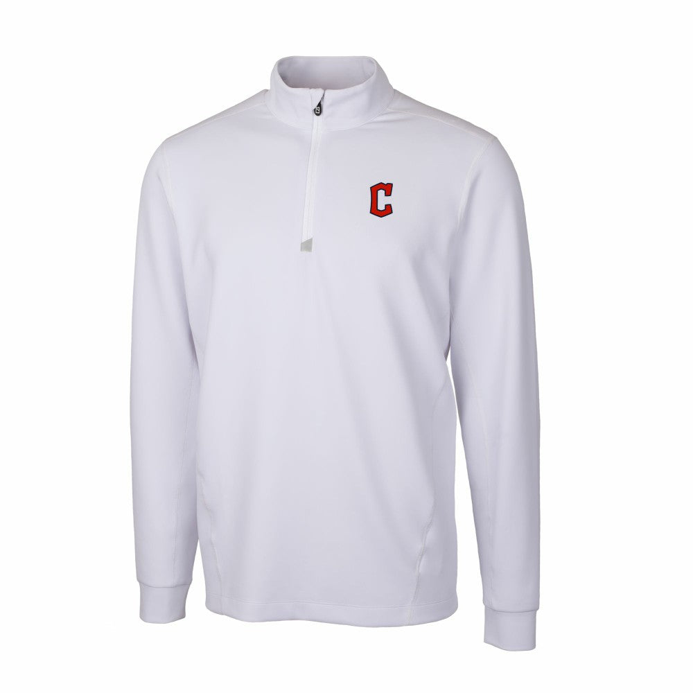 Cleveland Guardians Cutter & Buck Traverse Stretch Quarter-Zip Pullover Top White