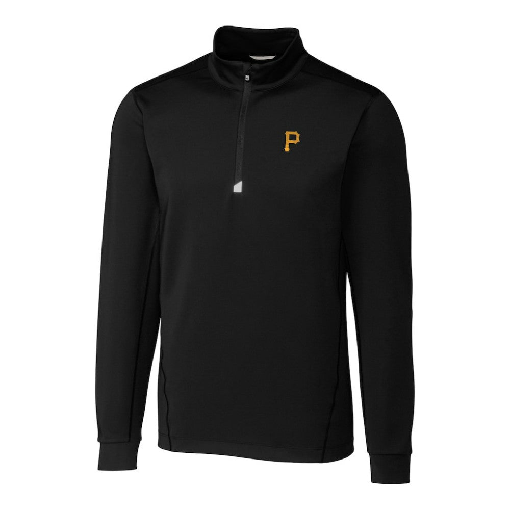 Pittsburgh Pirates Cutter & Buck Traverse Stretch Quarter-Zip Pullover Top Black