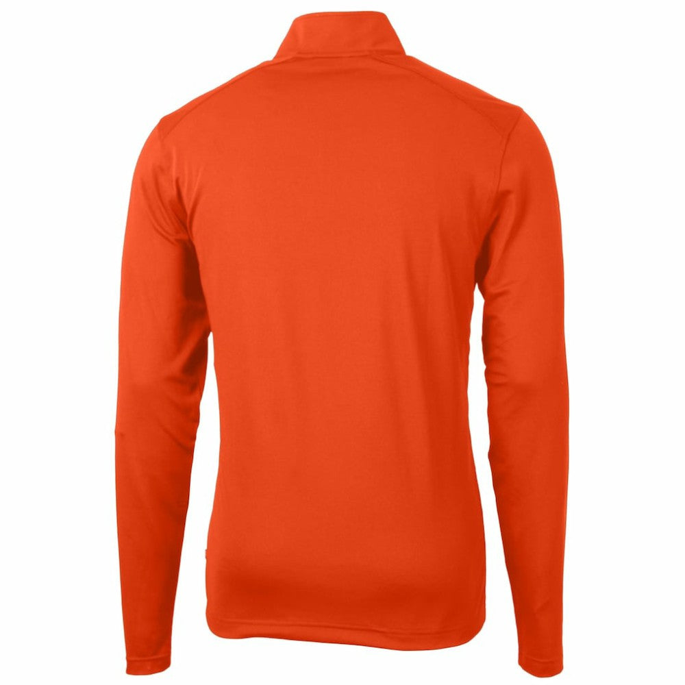 Detroit Tigers Cutter & Buck Virtue Eco Pique Recycled Quarter-Zip Pullover Top Orange