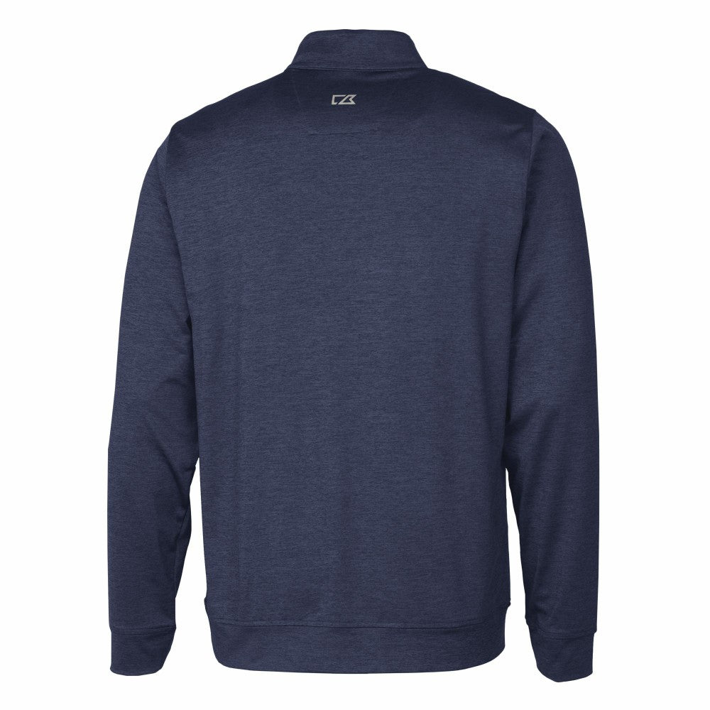 Milwaukee Brewers Cutter & Buck Stealth Heathered Quarter-Zip Pullover Top Navy