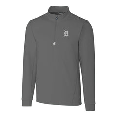 Detroit Tigers Cutter & Buck Big & Tall Traverse Stretch Quarter-Zip Pullover Top Gray