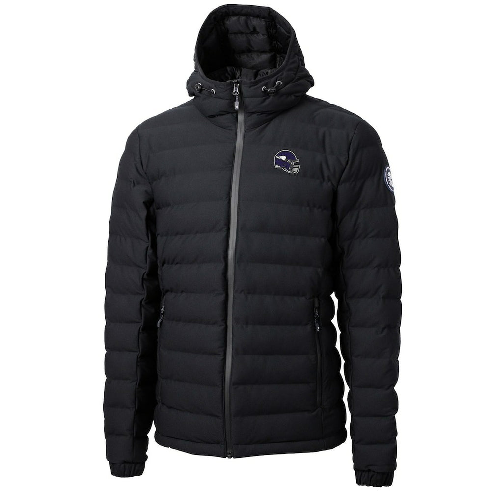 Minnesota Vikings Cutter & Buck Helmet Mission Ridge Repreve Eco Insulated Puffer Full-Zip Jacket - Black on sale