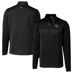 Minnesota Vikings Cutter & Buck Traverse Stripe Stretch Quarter-Zip Pullover Top - Black sale