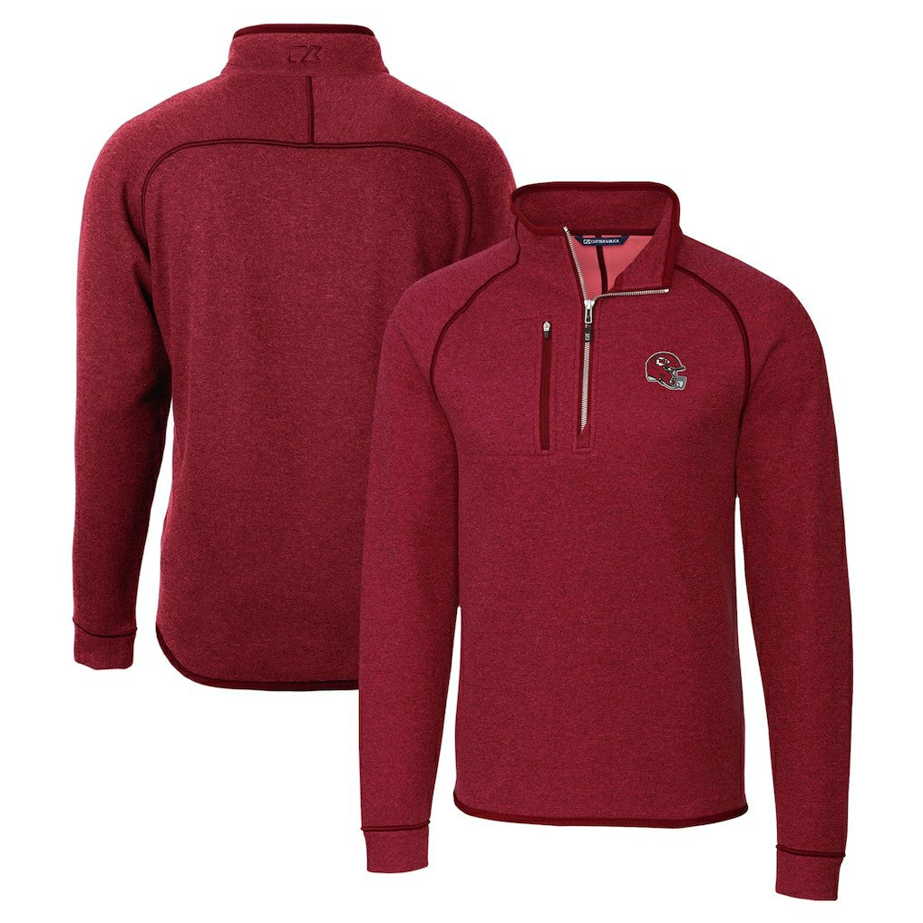 Kansas City Chiefs Cutter & Buck Helmet Mainsail Sweater-Knit Half-Zip Pullover Jacket - Red on sale