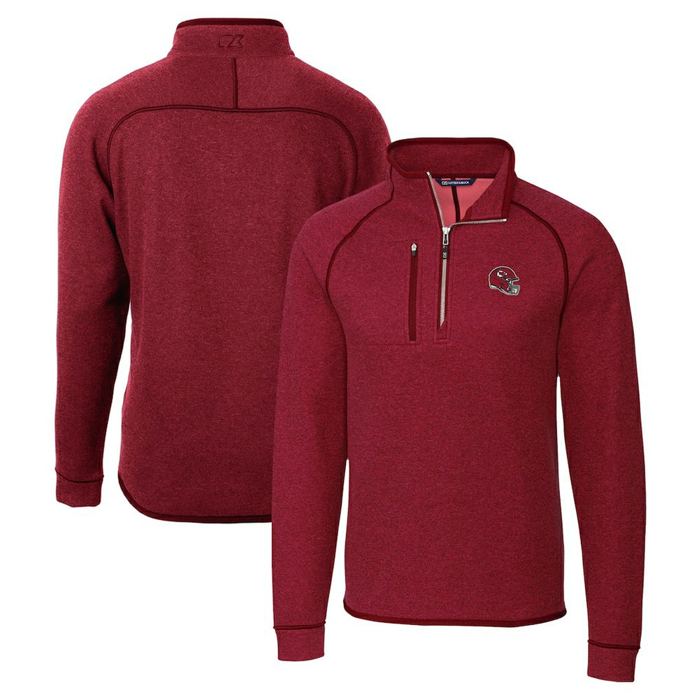 Kansas City Chiefs Cutter & Buck Helmet Mainsail Sweater-Knit Half-Zip Pullover Jacket - Red on sale