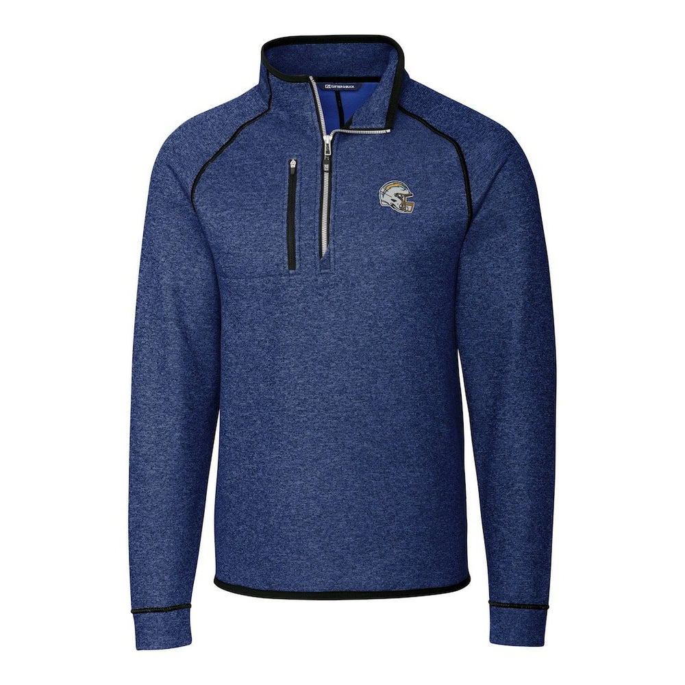 Los Angeles Chargers Cutter & Buck Helmet Mainsail Sweater-Knit Half-Zip Pullover Jacket - Blue sale