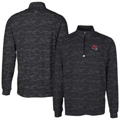 Kansas City Chiefs Cutter & Buck Helmet Traverse Camo Print Stretch Quarter-Zip Pullover Top - Black cheap