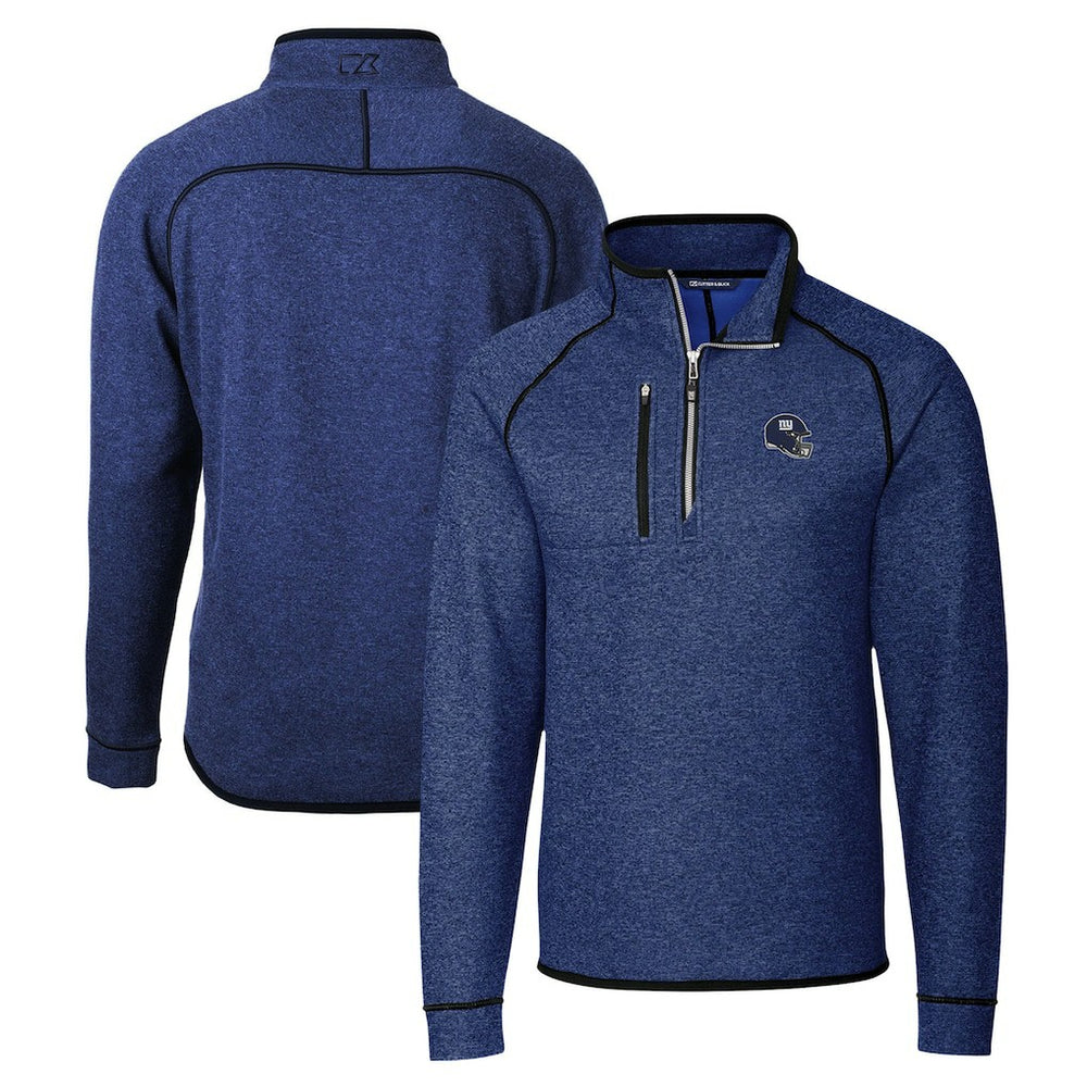 New York Giants Cutter & Buck Helmet Mainsail Sweater-Knit Half-Zip Pullover Jacket - Blue cheap