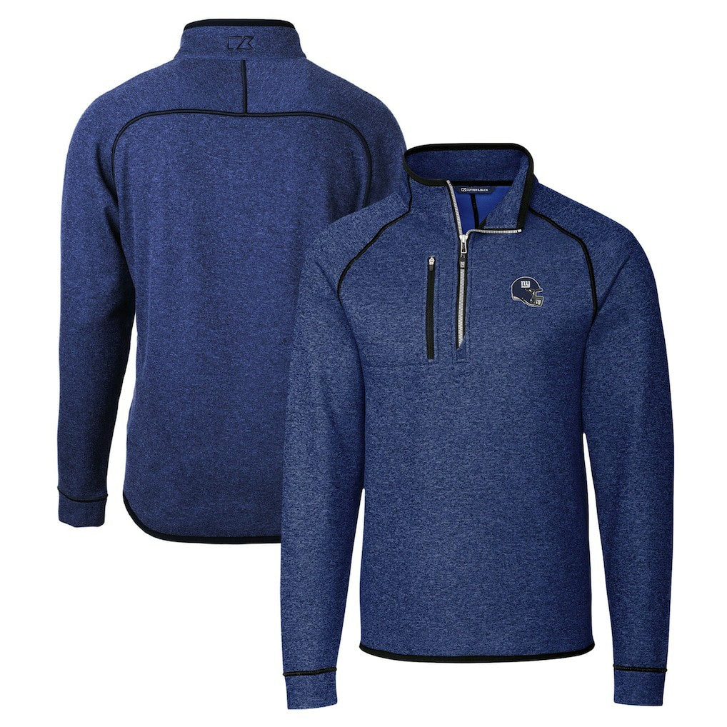 New York Giants Cutter & Buck Helmet Mainsail Sweater-Knit Half-Zip Pullover Jacket - Blue cheap
