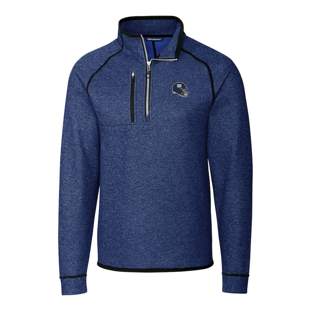 New York Giants Cutter & Buck Helmet Mainsail Sweater-Knit Half-Zip Pullover Jacket - Blue cheap