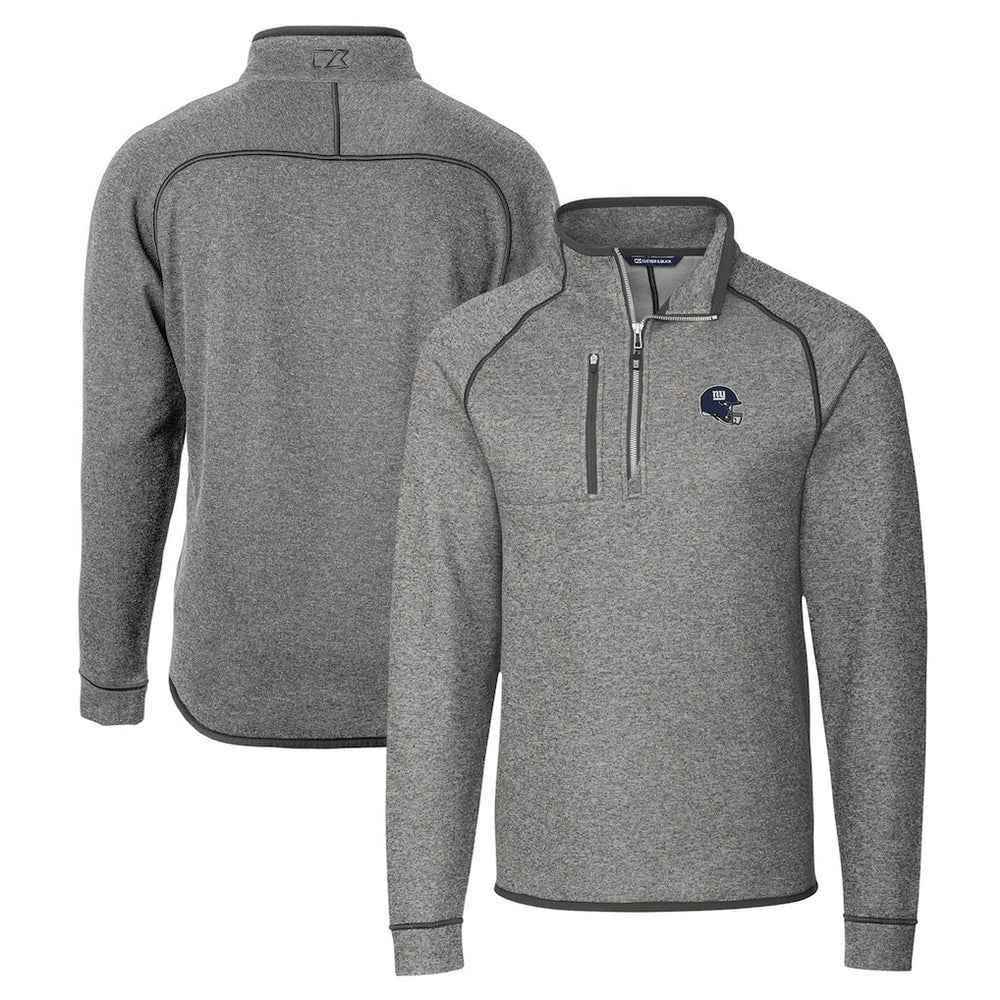 New York Giants Cutter & Buck Helmet Mainsail Sweater-Knit Half-Zip Pullover Jacket - Silver cheap