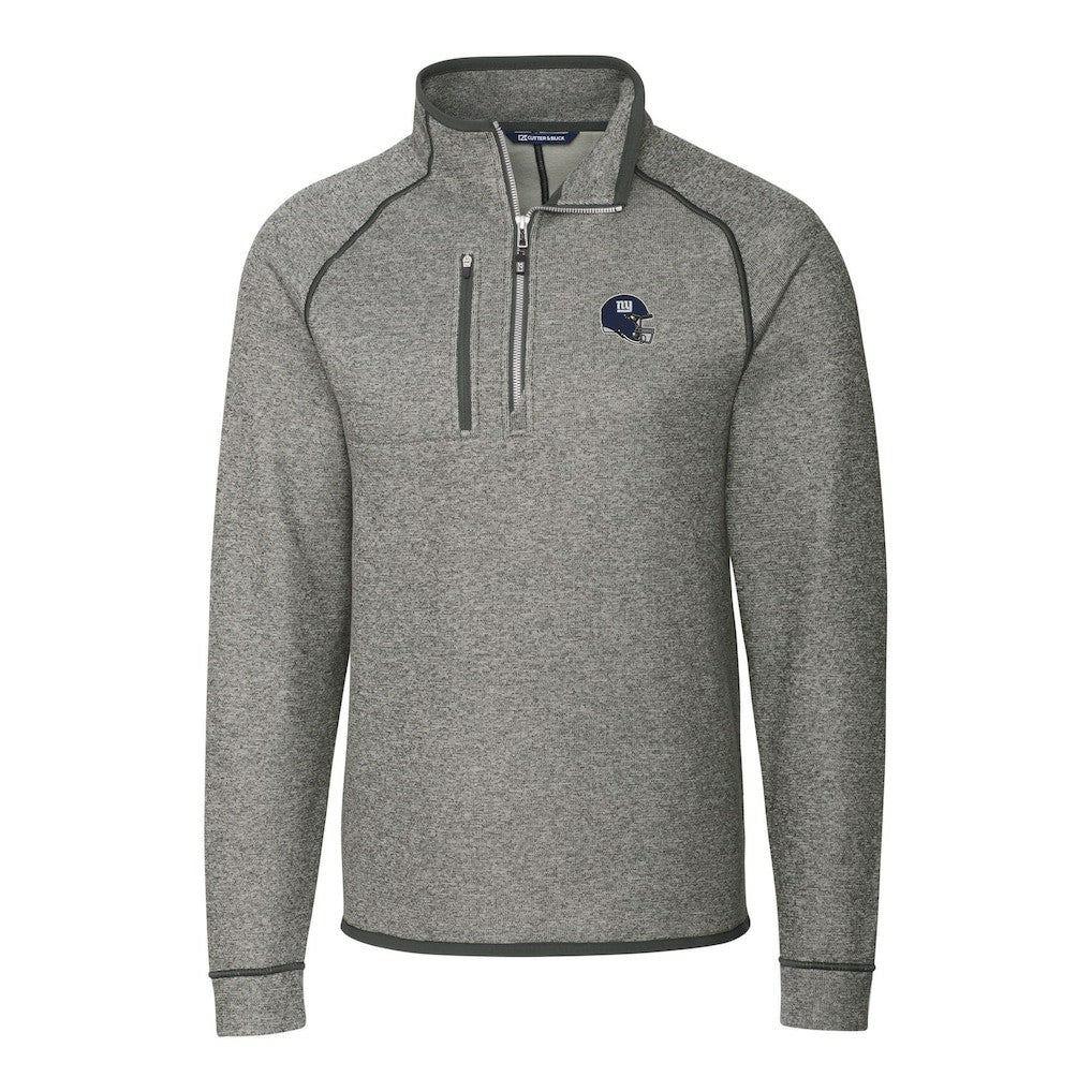 New York Giants Cutter & Buck Helmet Mainsail Sweater-Knit Half-Zip Pullover Jacket - Silver cheap