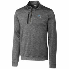 Detroit Lions Cutter & Buck Helmet Stealth Heathered Quarter-Zip Pullover Top - Gray for sale