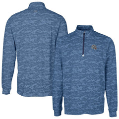 New England Patriots Cutter & Buck Helmet Traverse Camo Print Stretch Quarter-Zip Pullover Top - Navy discount