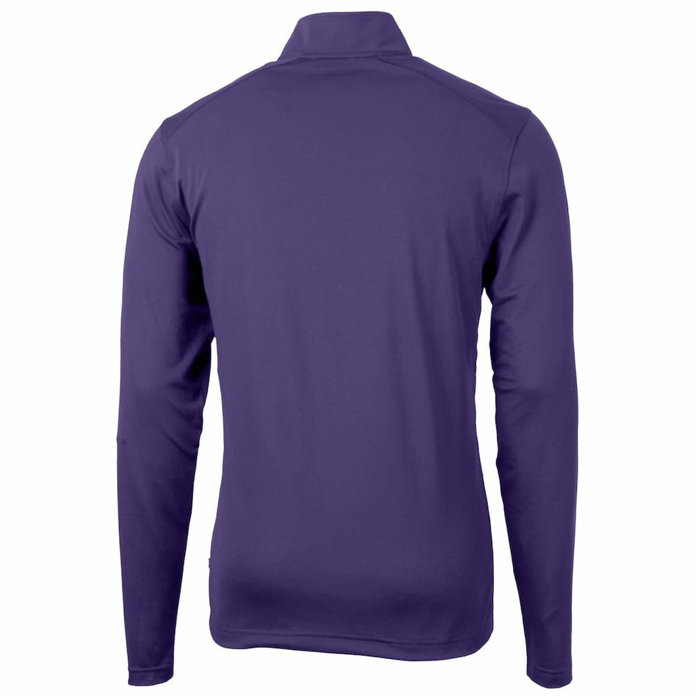Minnesota Vikings Cutter & Buck Helmet Virtue Eco Pique Recycled Quarter-Zip Pullover Top - Purple for sale