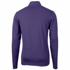 Minnesota Vikings Cutter & Buck Helmet Virtue Eco Pique Recycled Quarter-Zip Pullover Top - Purple for sale