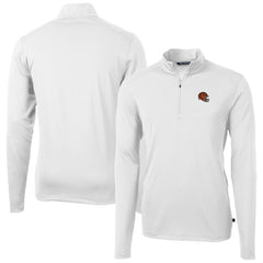 Cincinnati Bengals Cutter & Buck Helmet Virtue Eco Pique Recycled Quarter-Zip Pullover Top - White cheap