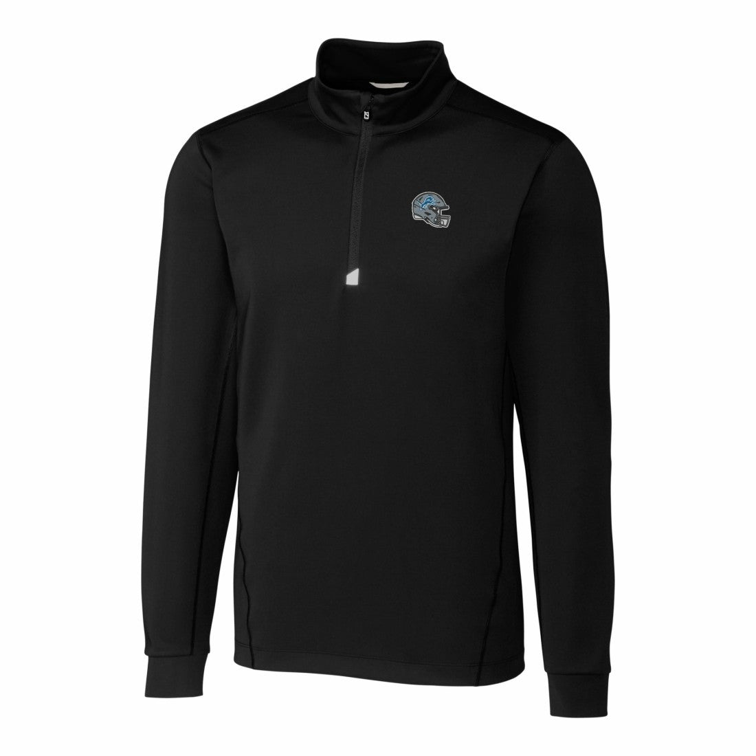 Detroit Lions Cutter & Buck Helmet Traverse Stretch Quarter-Zip Pullover Top - Black for sale