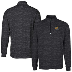 Green Bay Packers Cutter & Buck Helmet Traverse Camo Print Stretch Quarter-Zip Pullover Top - Black on sale