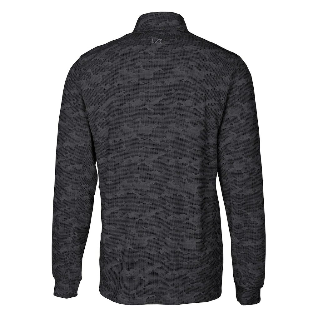 Green Bay Packers Cutter & Buck Helmet Traverse Camo Print Stretch Quarter-Zip Pullover Top - Black on sale