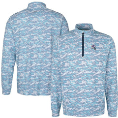 Buffalo Bills Cutter & Buck Helmet Traverse Camo Print Stretch Quarter-Zip Pullover Top - Light Blue online