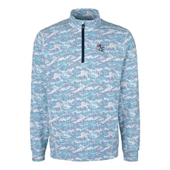 Buffalo Bills Cutter & Buck Helmet Traverse Camo Print Stretch Quarter-Zip Pullover Top - Light Blue online