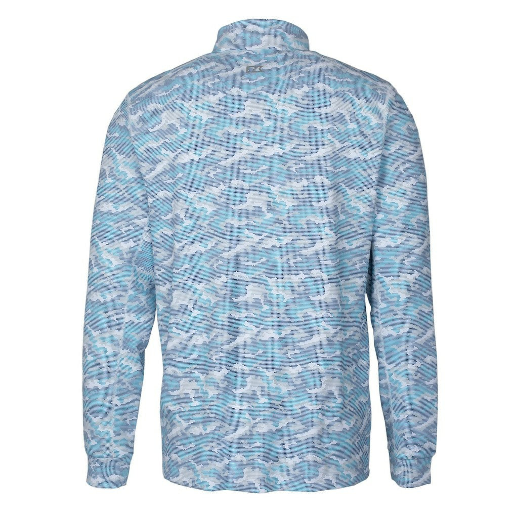 Buffalo Bills Cutter & Buck Helmet Traverse Camo Print Stretch Quarter-Zip Pullover Top - Light Blue online