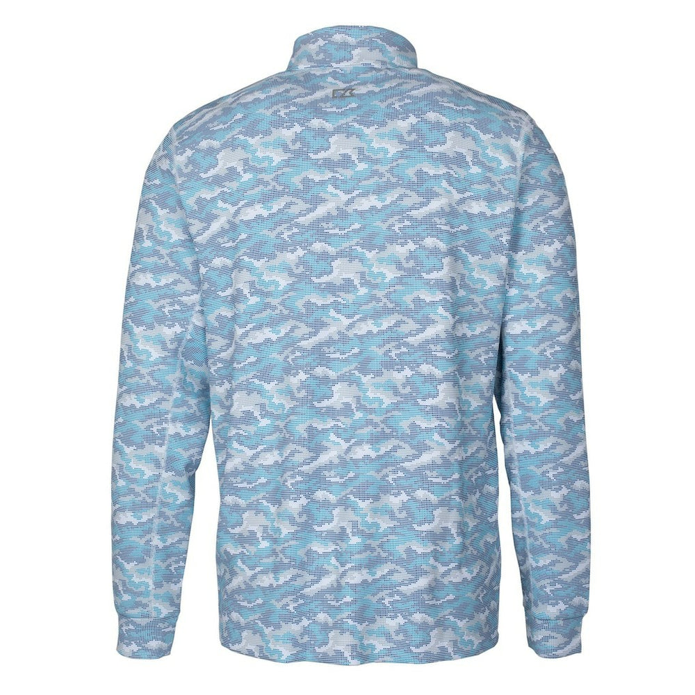 Buffalo Bills Cutter & Buck Helmet Traverse Camo Print Stretch Quarter-Zip Pullover Top - Light Blue online