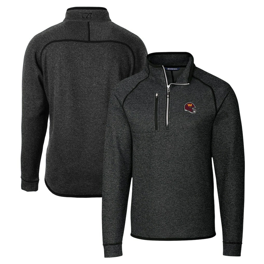 Washington Commanders Cutter & Buck Helmet Mainsail Sweater-Knit Half-Zip Pullover Jacket - Charcoal for sale