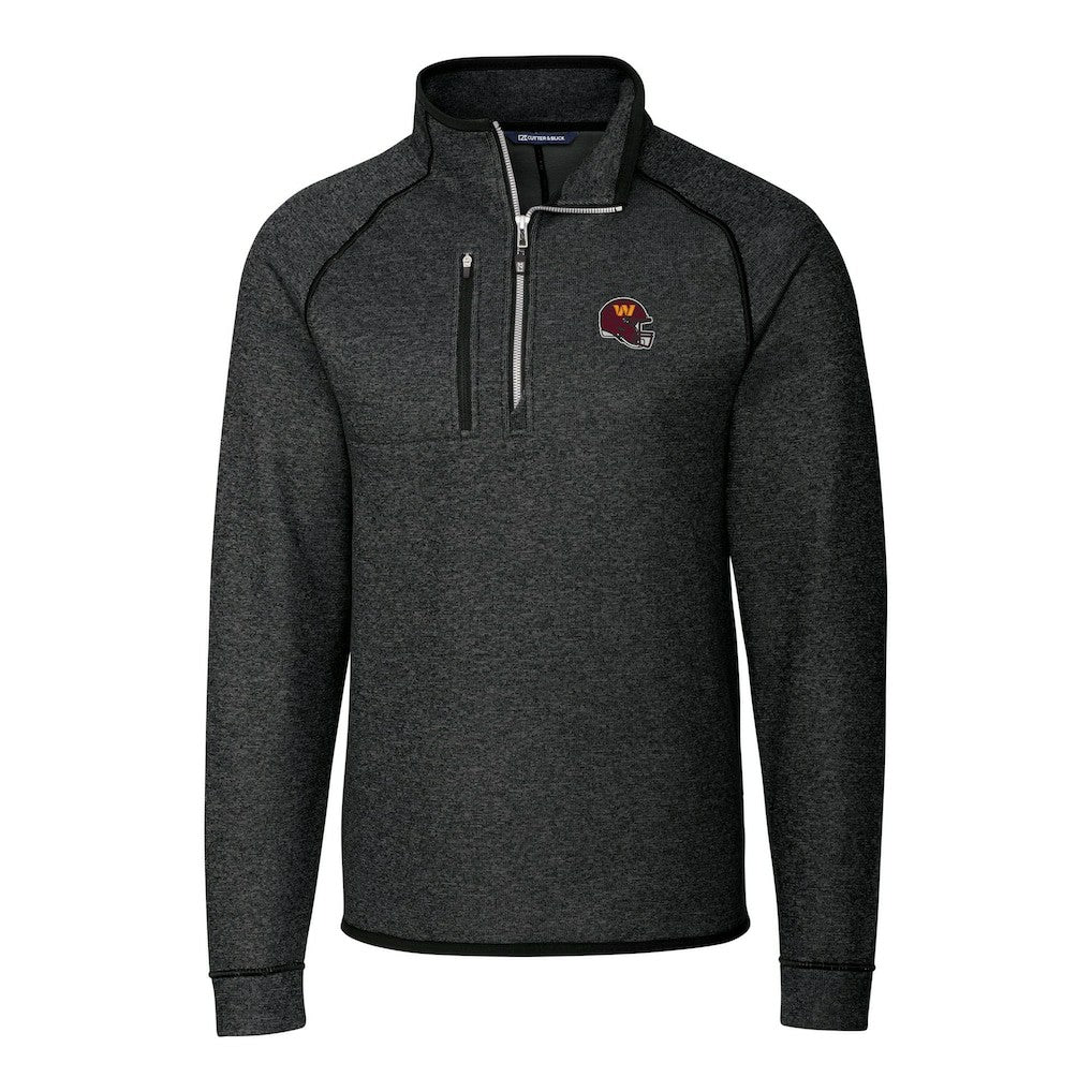 Washington Commanders Cutter & Buck Helmet Mainsail Sweater-Knit Half-Zip Pullover Jacket - Charcoal for sale