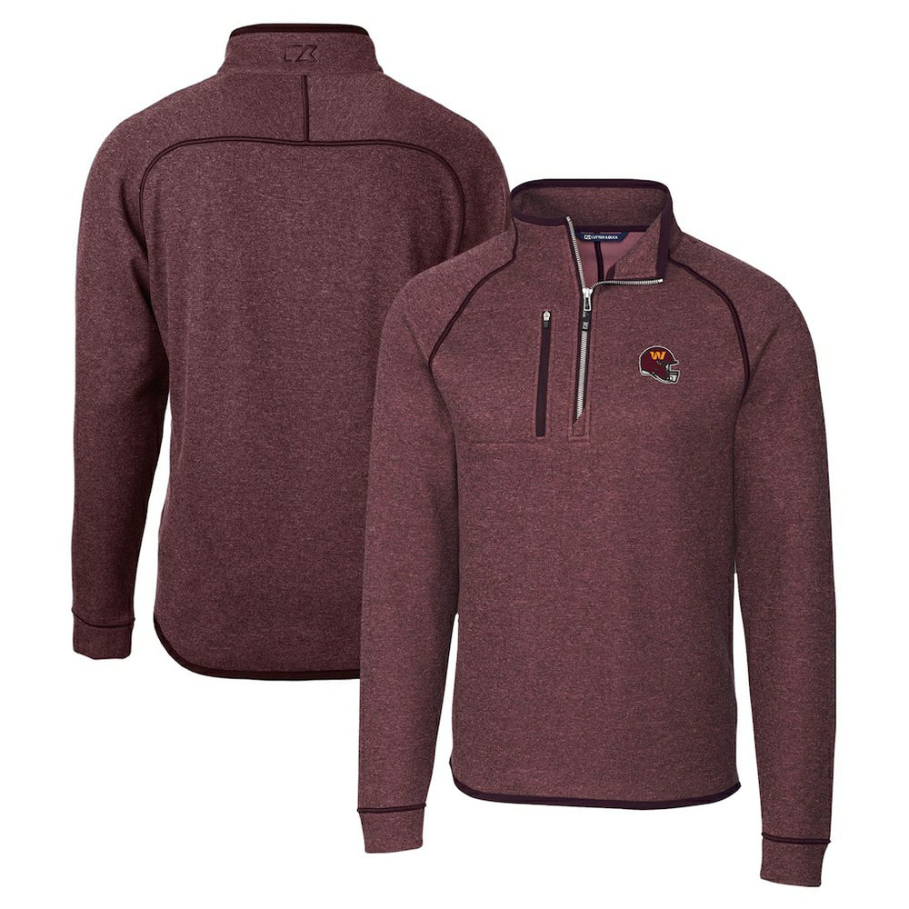 Washington Commanders Cutter & Buck Helmet Mainsail Sweater-Knit Half-Zip Pullover Jacket - Burgundy cheap