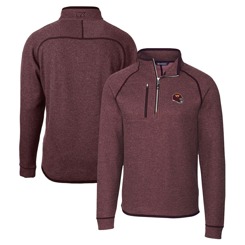 Washington Commanders Cutter & Buck Helmet Mainsail Sweater-Knit Half-Zip Pullover Jacket - Burgundy cheap