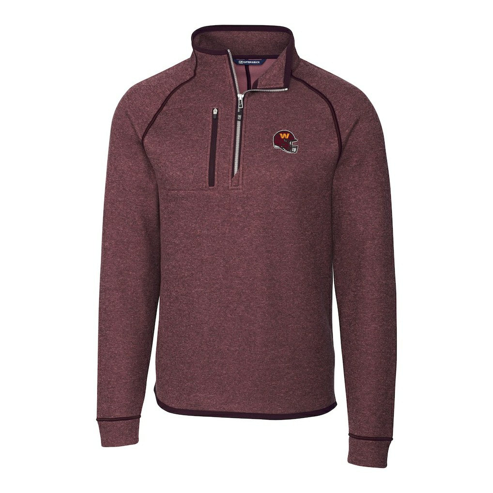 Washington Commanders Cutter & Buck Helmet Mainsail Sweater-Knit Half-Zip Pullover Jacket - Burgundy cheap