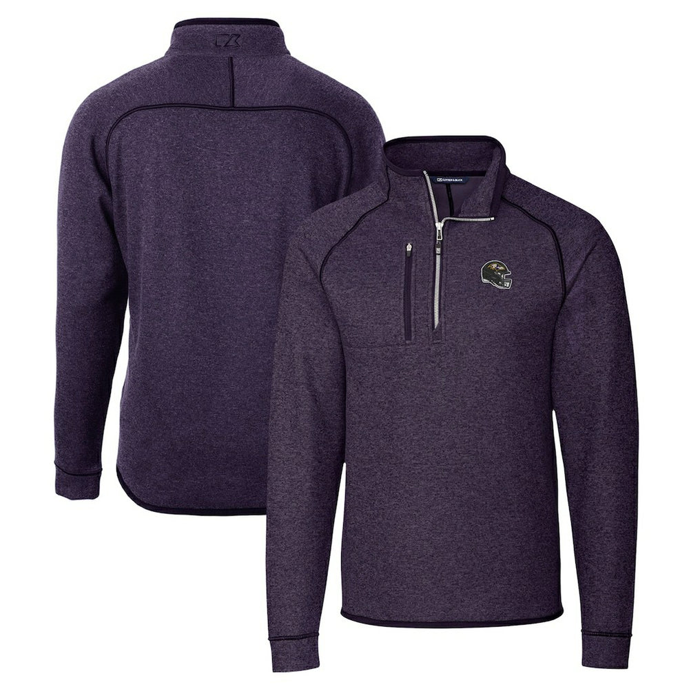 Baltimore Ravens Cutter & Buck Helmet Mainsail Sweater-Knit Half-Zip Pullover Jacket - Purple cheap