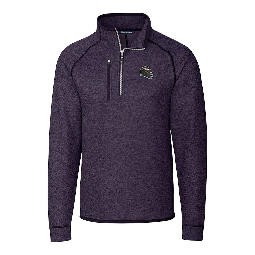Baltimore Ravens Cutter & Buck Helmet Mainsail Sweater-Knit Half-Zip Pullover Jacket - Purple cheap
