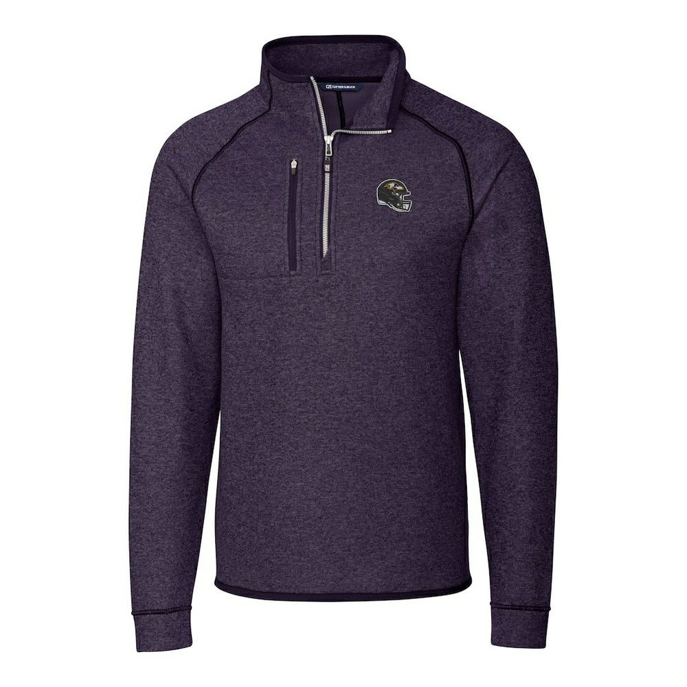 Baltimore Ravens Cutter & Buck Helmet Mainsail Sweater-Knit Half-Zip Pullover Jacket - Purple cheap