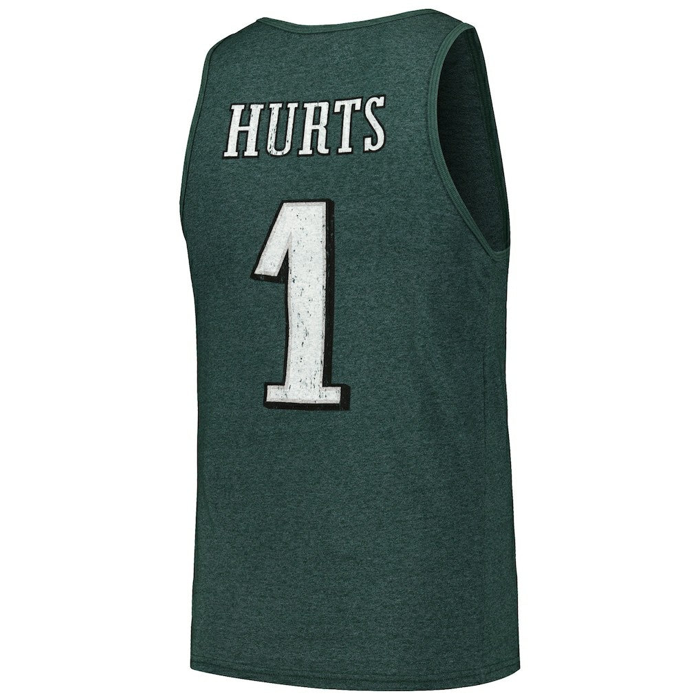Jalen Hurts Philadelphia Eagles Majestic Threads Name & Number Tri-Blend Tank Top - Green online