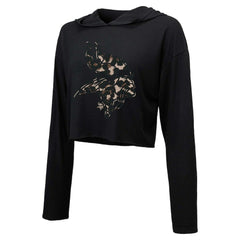 Justin Jefferson Minnesota Vikings Majestic Threads Women's Leopard Player Name & Number Long Sleeve Cropped Hoodie - Black sale