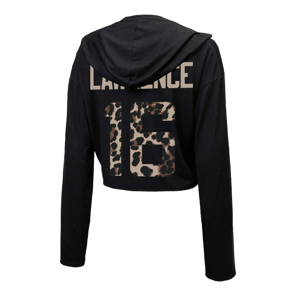Trevor Lawrence Jacksonville Jaguars Majestic Threads Women's Leopard Player Name & Number Long Sleeve Cropped Hoodie - Black cheap