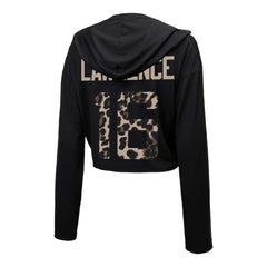 Trevor Lawrence Jacksonville Jaguars Majestic Threads Women's Leopard Player Name & Number Long Sleeve Cropped Hoodie - Black cheap