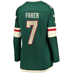 Brock Faber Minnesota Wild Fanatics Women's Home Breakaway Player Jersey - Green Jerseys