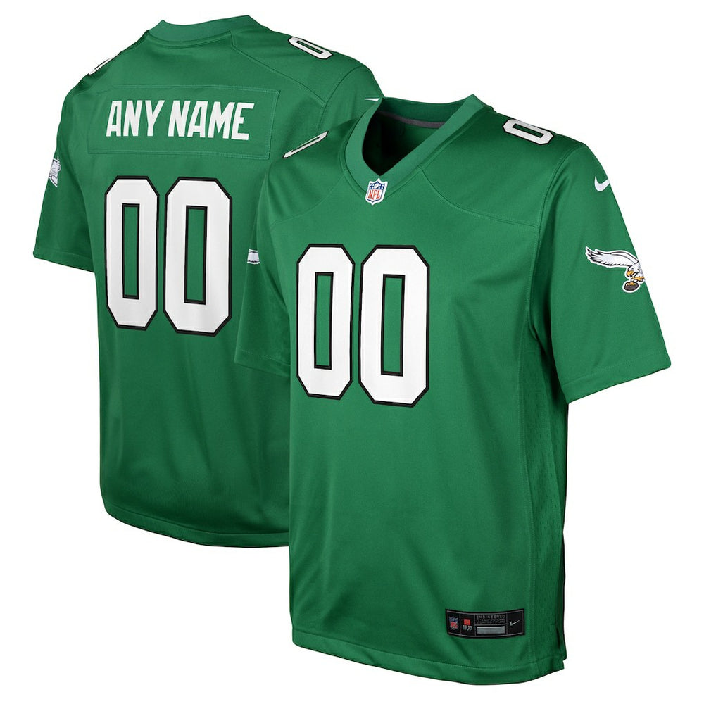 Philadelphia Eagles Youth Alternate Custom Game Jersey - Kelly Green outlet