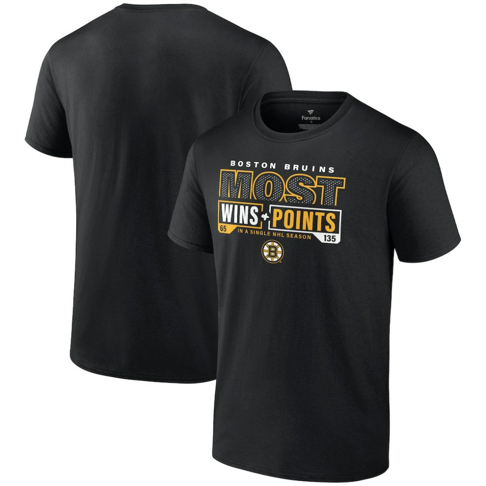 Boston Bruins Most Ever NHL Wins & Points T-Shirt - Black T-shirts