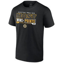Boston Bruins Most Ever NHL Wins & Points T-Shirt - Black T-shirts