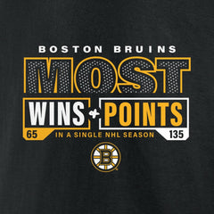 Boston Bruins Most Ever NHL Wins & Points T-Shirt - Black T-shirts