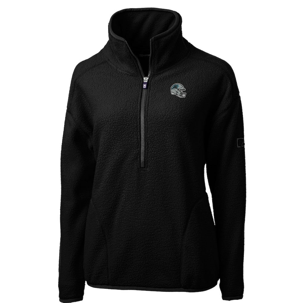 Carolina Panthers Cutter & Buck Women's Helmet Logo Cascade Eco Sherpa Fleece Half-Zip Pullover Jacket - Black for sale