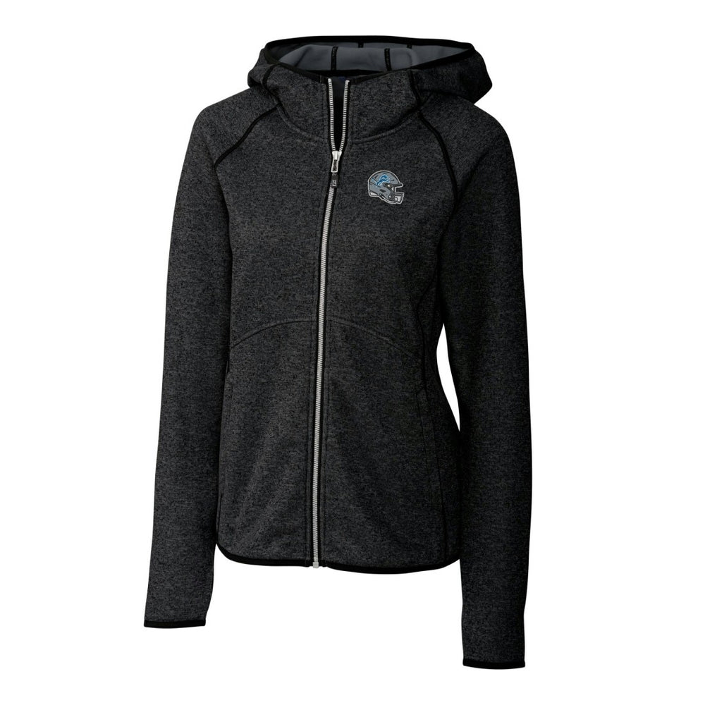 Detroit Lions Cutter & Buck Women's Helmet Logo Mainsail Sweater-Knit Full-Zip Hoodie - Charcoal on sale